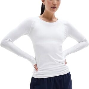 Athleta Momentum Long Sleeve Top Bright White NWT
